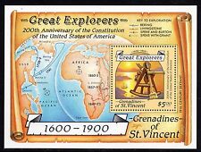 Grenadines of St. Vincent 1988 Great Explorers Miniature Sheet Unmounted Mint