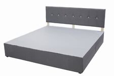 Modern Divan Bed Base with Linen Fabric Crystal Headboard 4ft6 5ft 6ft Bed Frame