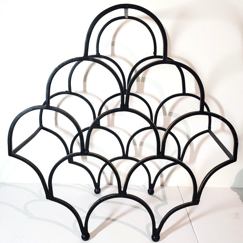 Black wrought iron - wrought, 8-bottle