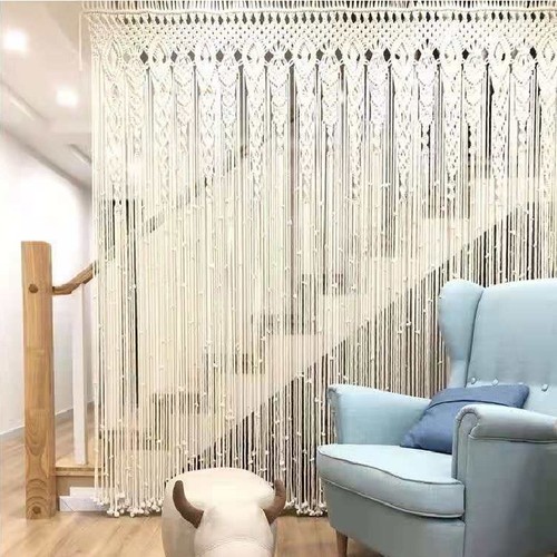Large macrame door curtain - macrame,