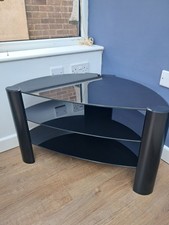 Gloss Black Tempered Glass Corner TV Stand