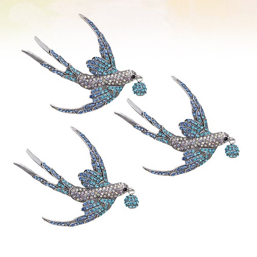 Blue alloy swallow brooch pin - blue,