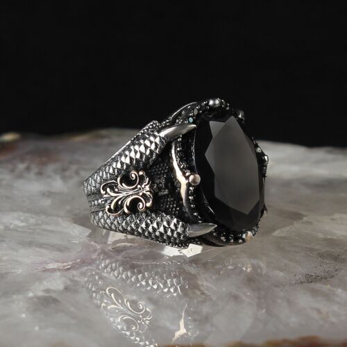 Zircon men silver ring - zircon,