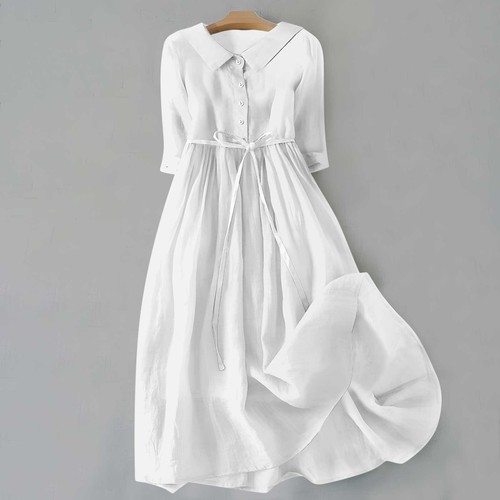 Vintage cotton linen belted - vintage,
