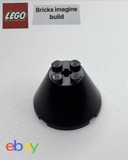 1 x LEGO Vintage 3943a Cone 4x4x2 WITH Axle Hole-  Space, City, Black - 7E