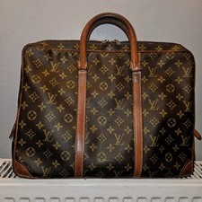 Vintage Louis Vuitton Monogram Leather Document Bag Made In Paris France 1980s