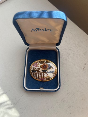 Vintage bone china brooch - china,