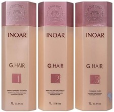Inoar G Hair Keratin Smoothing System Set 3 steps - 1L
