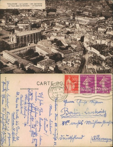 Cpa toulouse aerial view - aerial, 1933
