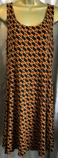 BIBA BARBARA HULANICKI  SIZE 22 BLACK & RUST ORANGE FIT & FLARE VEST DRESS