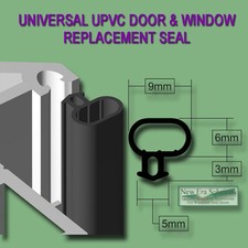 Universal black seal upvc door - black,