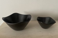 VINTAGE RARE SATIN BLACK MIDWINTER STYLECRAFT FASHION SHAPE SUGAR BOWLS