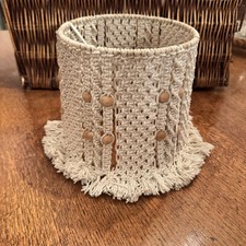 Vintage Macrame Cream Lamp