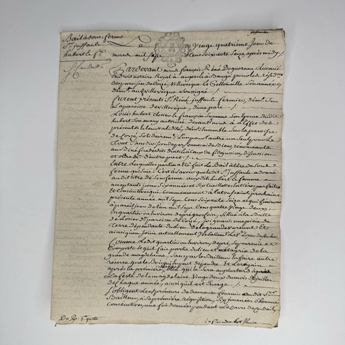 1777 antique french document - french,