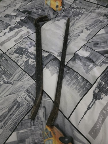 Large crow bar and spike - spike, set
