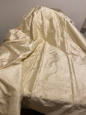 MTM Silk LONG SINGLE DOOR Curtain INTERLINED pale golden yellow 79"w 82"d