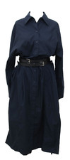 BNWOT Zara Pure Cotton Navy Oversized Shirt Dress Size M 10/12 UK #D4