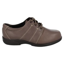 Ladies Easy B Leather Lace Up Wide Fitting Shoes : Glossop (factory seconds)