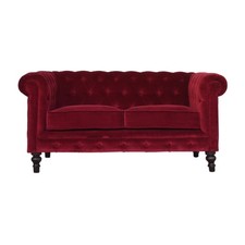 Dark Red Velvet Upholstered
