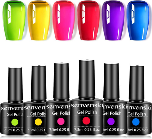 Rainbow jelly gel nail - rainbow,