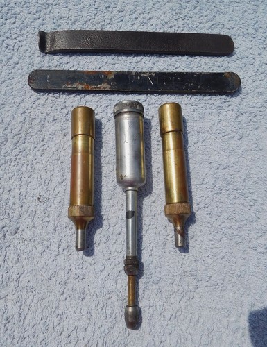Vintage motorcycle grease guns - motorcycle,