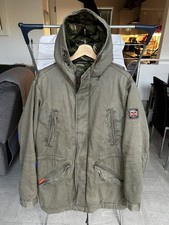 Mens Superdry Rookie Edition Military Olive Green Hooded Parka Coat Size XL READ