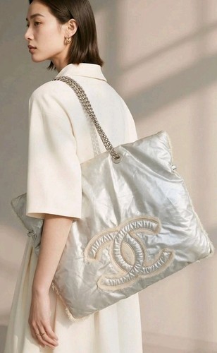 Chanel silver vinyl - cc,