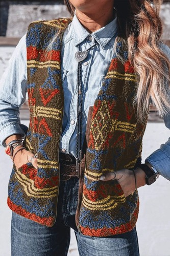 Multicolour western print faux - multicolour,