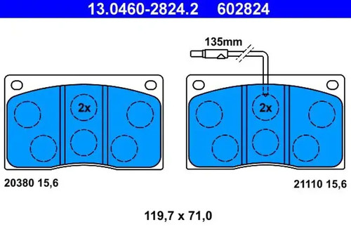 Brake pads 0460 2824 - brake, 13.0460-2824.2