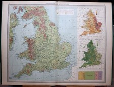 1939 SURVEY MAP ENGLAND & WALES VEGETATION AGRICULTURE GRAZING LAND CULTIVATION