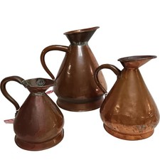 Vintage Copper Measuring Jugs
