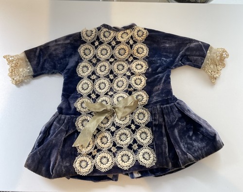 Blue velvet and lace dolls - blue,