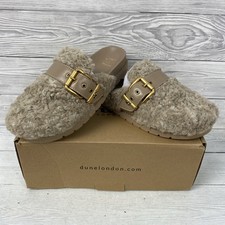 Dune London GLORRIA Camel Borg Finish Buckle Sliders Size 3 PK2001971