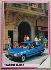 TALBOT SAMBA LS, AS, GL, GLS & Cabriolet Sales Brochure 1983 FRENCH TEXT #1P013