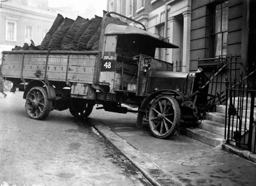 Lorry delivering coal which