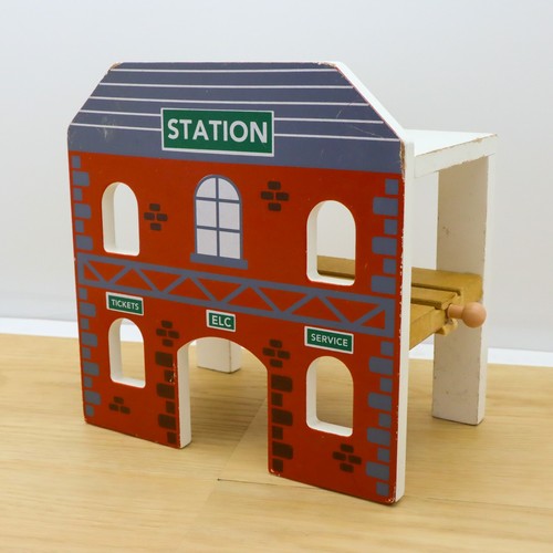 Wooden train track station - track,