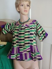 Handmade Vintage Kente Cloth Top, UK 12/14