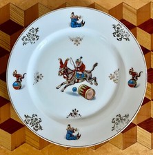 Vintage Circus Clown Monkey Childrens Plate Heinrich & Co SELB Bavaria Porcelain