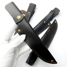 1X Dark Coffee Faux Leather Sheath Case Plain Pocket Retro for Fixed Blade Knife