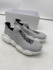 Moschino Silver Sock Trainers