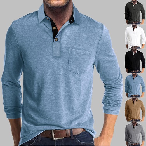 Mens polo long sleeve - long,