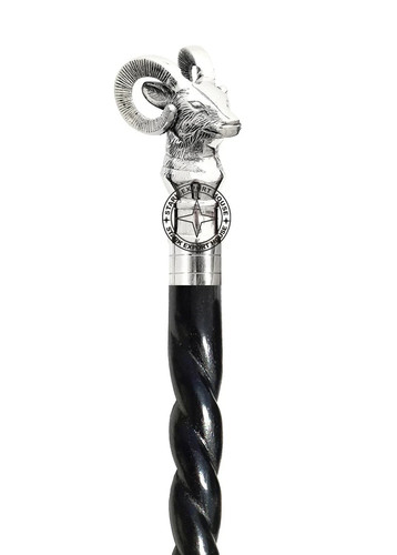 Ram head silver handle - handle, twisted