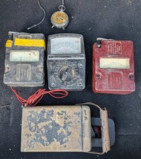 3x Vintage Megger Electrical Testers (2 Military) + 1 x Vintage AVO + Voltmeter