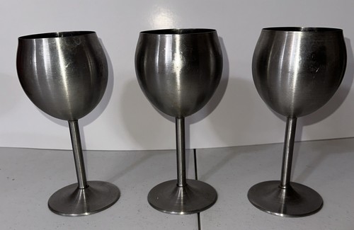 Stainless steel wine goblet - steel,