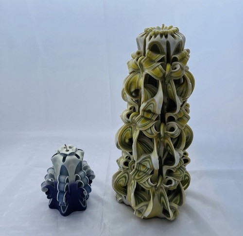 Pair vintage 1980s hand carved - hand,