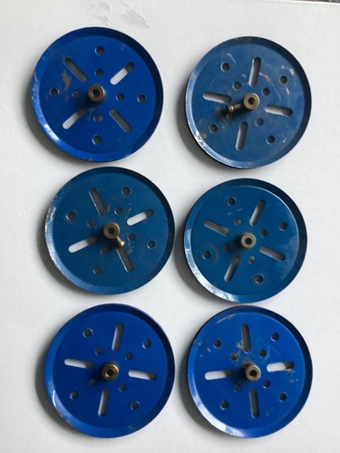 Meccano blue pulley wheels - meccano,