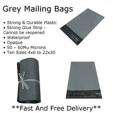 100 Grey Mailing Bags Strong Seal Waterproof Post Parcel Packing 5 X 7
