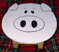 Children's Wooden Pig Stool