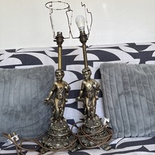 Brass Cherub Putti Table Lamp Ornate Italian Rococo Large Decorative