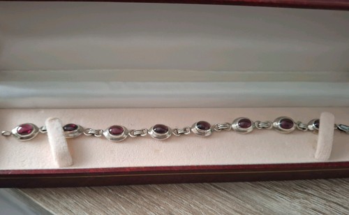 925 silver bracelet - with, red